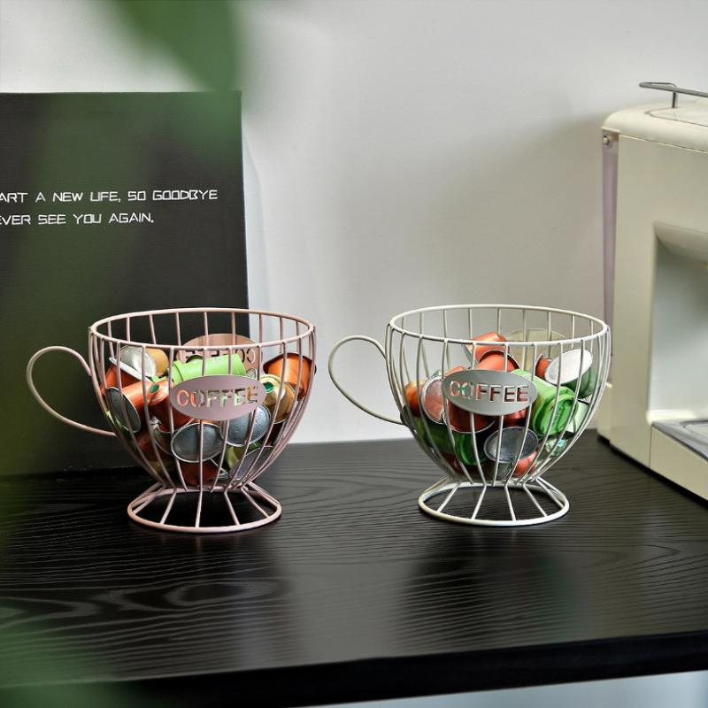 Metal Coffee Capsule Holder Large Capacity Cup Coffee Pod Organizer For Coffee Shop Bar Display Kitchen Storage Accessories