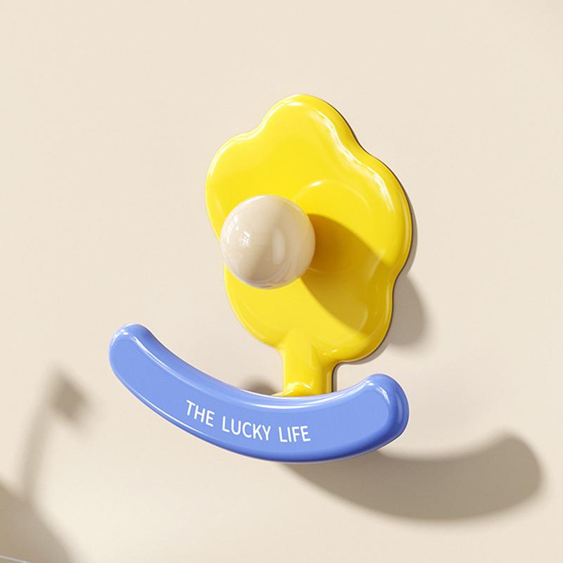 

1 Piece Dopamine Flower Suction Cup Hook No Punching Strong Tissue Hook For Behind Bathroom Door