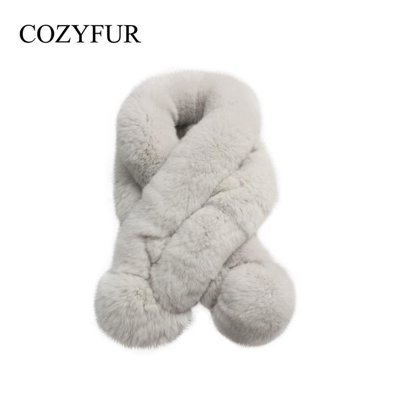 Rex Rabbit Hair Scarf Women's Autumn and Winter Korean Version Thickened Warm Plush Fur Scarf Mao Mao Collar Real Hair