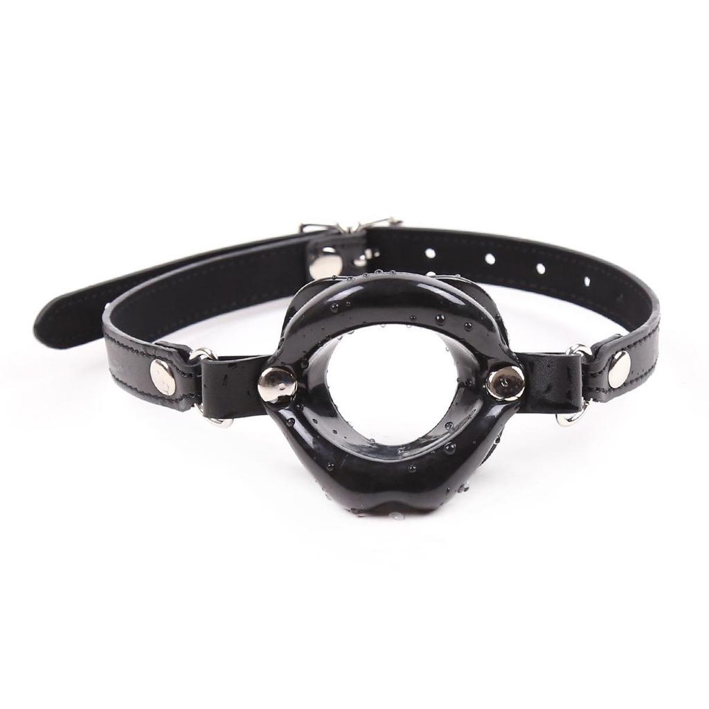 Emiv Women's Leather Gag Mouthpiece Open Lips Corrector Erotic Toy