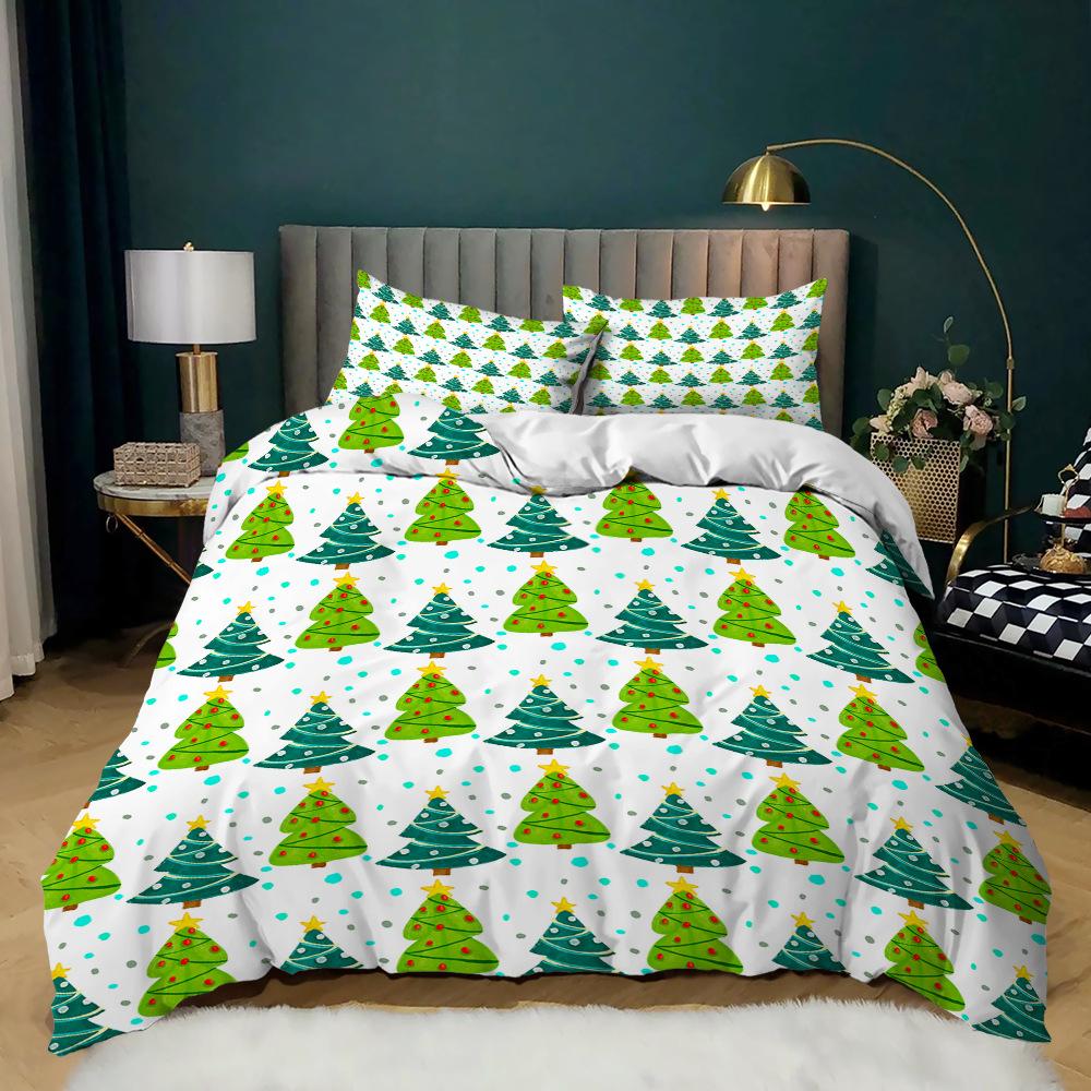 3D Bedding Christmas Down Duvet Cover 2/3 Pieces for Men/women/children New Year Bedroom Decoration AU180 * 210 Full Size Comfortable Home Textile
