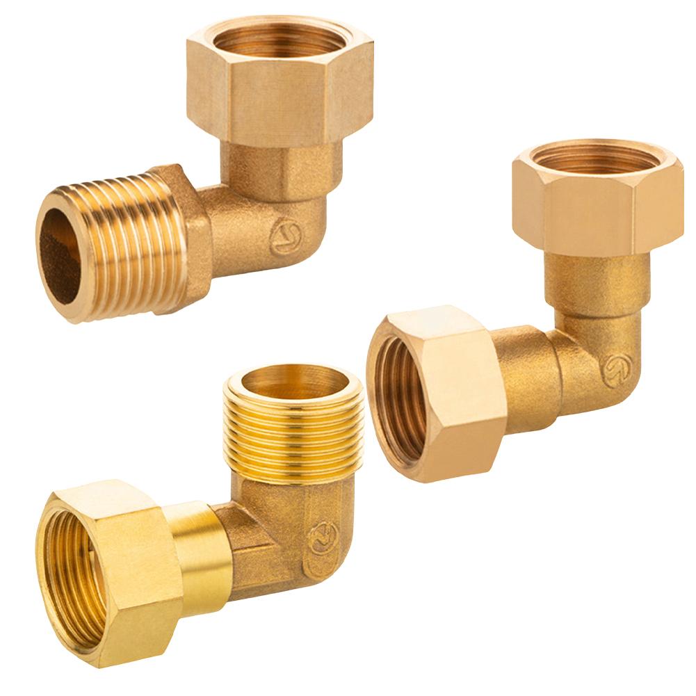 360 Degree Rotatable Brass Fitting 90 Angle Joints Adapter Compatible With Solar Systems Corrosion-resistant Material
