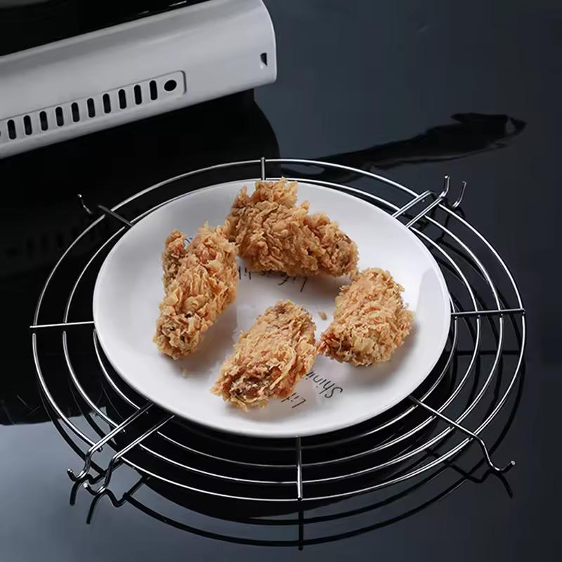 32cm Stainless Steel Oil Strainer Rack Oil Drainer Mesh Foldable Gadgets Frying Pan Oil Drain Rack