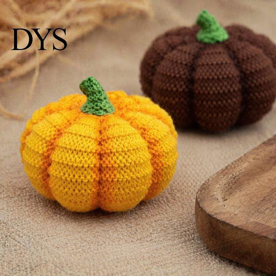 Festive Desk Display Items Handmade Resin Pumpkin Figurine Halloween Decor, Simulated Knit Tabletop Statue, Cute Table Centerpieces Mini Fall Holiday