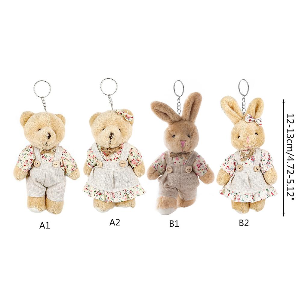 Bear Keychain Tiny Plush-Bear Keyring Party Favor Decorations for Boy Girl Wedding Birthday Keyring Funny Key-Holder