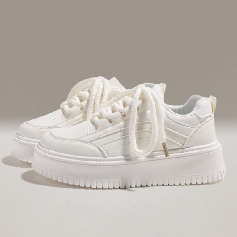 

Fashion little white shoes versatile and thin lace-up sports and leisure thick-soled muffin board shoes spring and summer new models 40