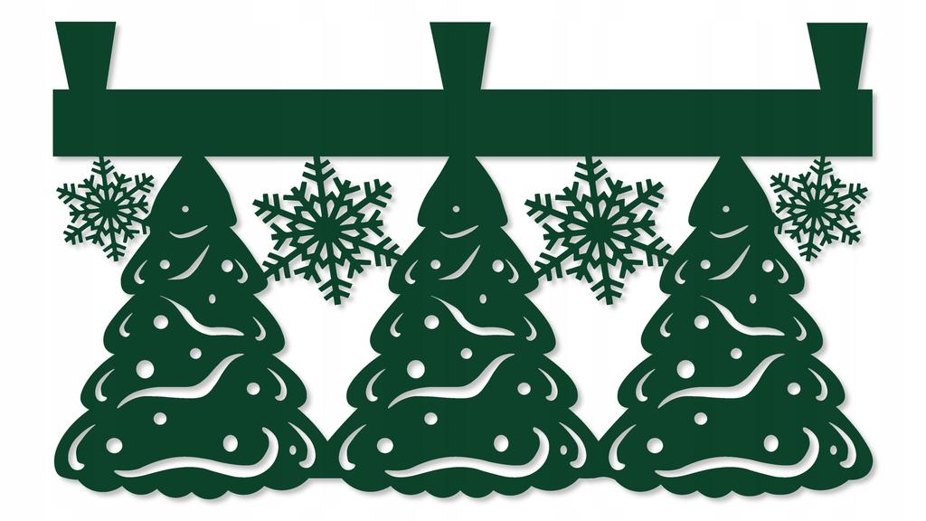 Envy CHRISTMAS TREES SNOWFLAKES pelmet curtain CHRISTMAS PATKI 60x35 with
