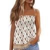 Womens Tops Dressy Casual Sleeveless Blouse Tube Tops For Women,Cute Sexy Off Shoulder Print Sleeveless T-Shirt