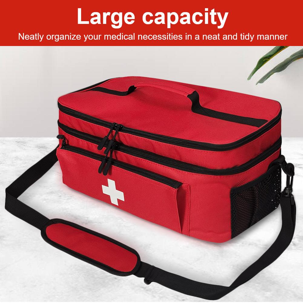 Travel Medicine Bag with Lockable Zippers Pill Bottle Organizer Medication Organizer Medication Travel Case for Home Travel