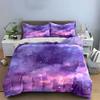 Purple Galaxy Constellation Set Bedding Duvet Cover Set Duvet Cover Pillowcases  (1 * Duvet Cover 2 * Pillowcases, without duvet insert)