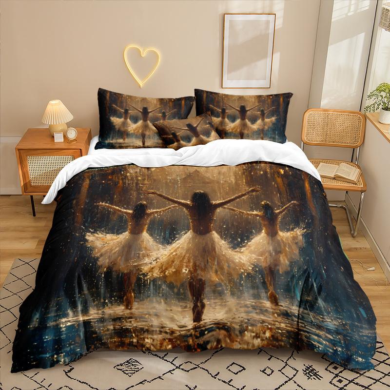 

Модная технология печати, 3D цифровая печать, постельное белье, пододеяльники, наволочки, комплекты из трех предметов 90 * 200 two-piece set