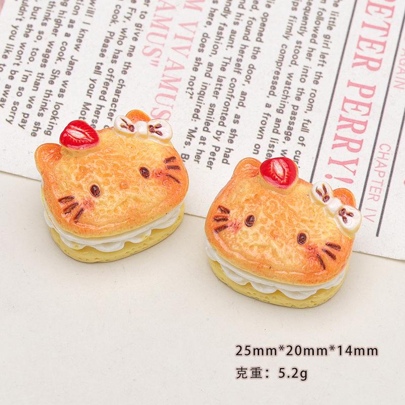 10/40PCS Cartoon DIY resin accessories, sandwich cake, cat head, cream glue hair clip, shoe buckle, keychain, pendant accessorie