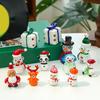 Miniature Snowman Reindeer Table Ornament Blown Glass Craft Christmas Figurine For Festives Season Decorating Accessory