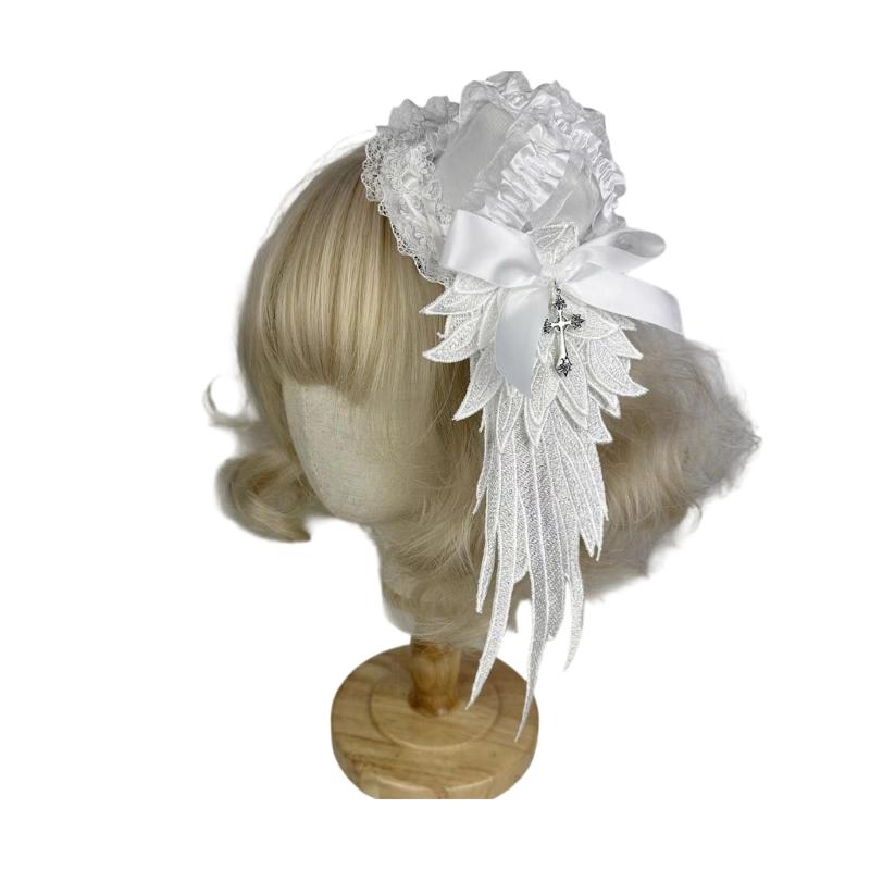 Lace Fascinator Hair Clip for Women Girl, Mini Hat Headpiece with Wing Design for Costume Parties, Stage Wear, Photoshoots