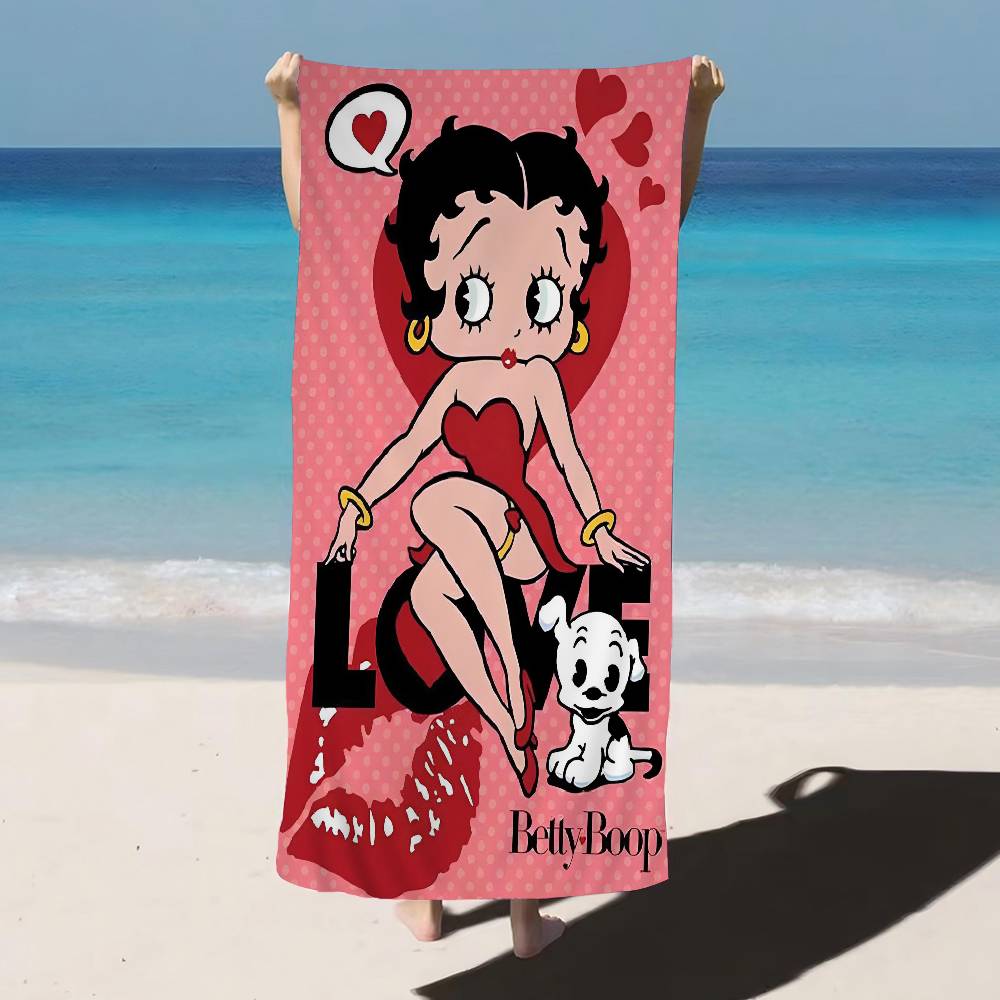 B-Betty-Cute-Boops Beach Towel Colorful Bath Towels For Girl Microfiber Quick Dry Custom Sand Free Beach Yoga Spa Gym Pool
