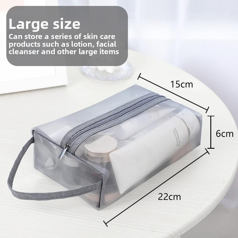 Korean Storage Bag Zipper Makeup Women Cosmetic Skin Care Storage Large Capacity Toiletry Mesh Travel Wash Bag clothes organizer