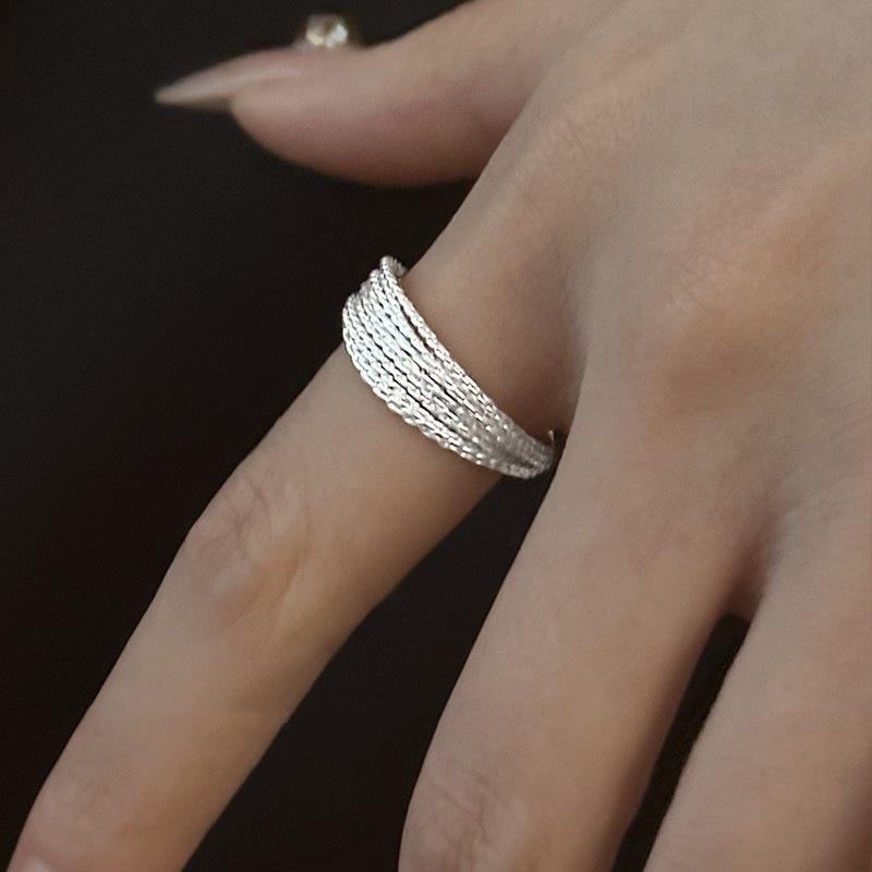 Women s Elegant Multi-Layer Coiled Adjustable Ring Adjustable Open Ring