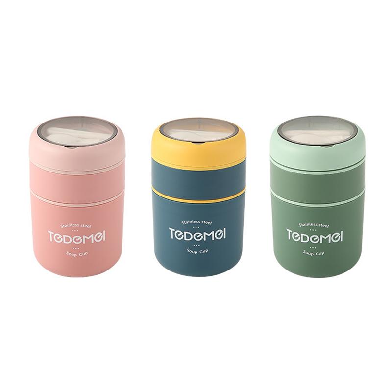 Stainless Steel Thermal Lunch Box Portable Insulated Lunch Bag Food Warmer Soup Cup Thermos Containers Bento Box for Students