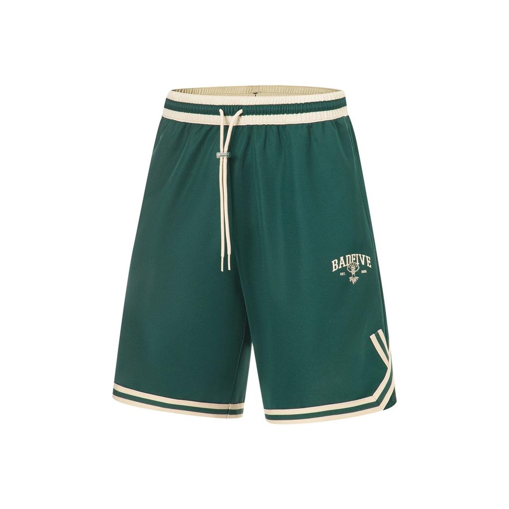 Li-Ning Reflective Series Contrast Tape Design Lace-Up Moisture-Wicking Quick-Dry Athletic Shorts Men Bottoms Green AAPT091-1