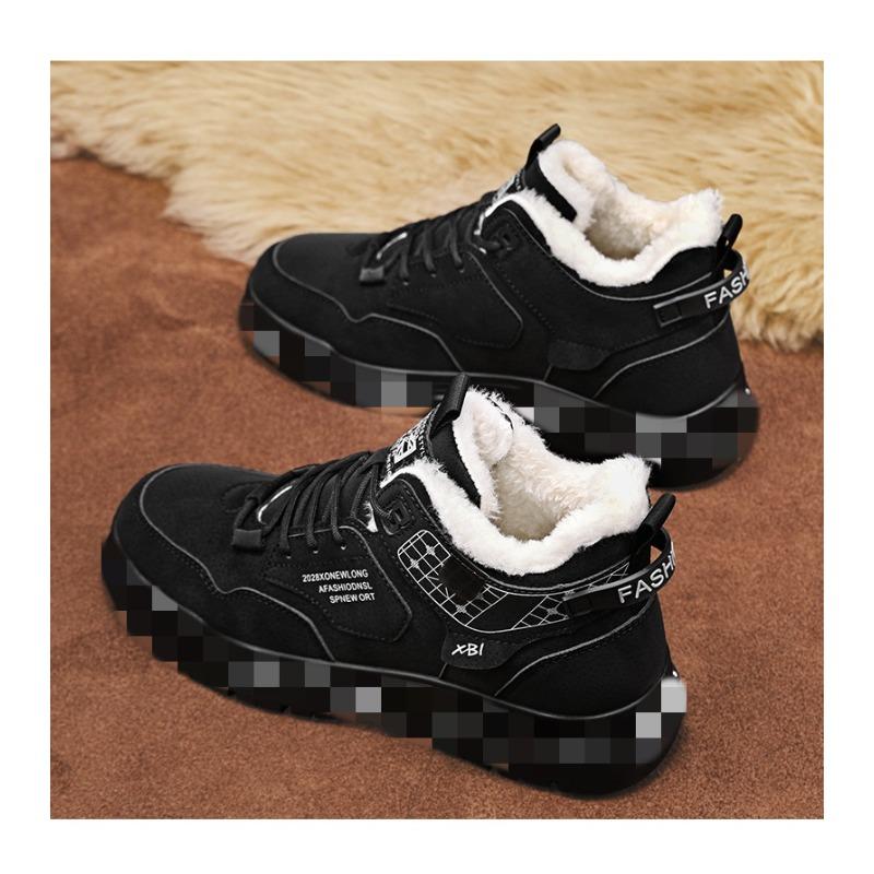 New Autumn&Winter Fleece Lined Thickened Casual Versatile Work Shoes, Fashion Trendy Martin Boots, Warm Snow Boots