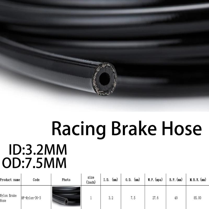 Universal AN3 1M~10M Motorcycle Braided PU Stainless Steel Nylon Brake Pipe Line Hose Brake Line Gas Oil Fuel Tube Pipe Racing