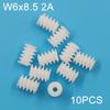 W6x8.5 2A Plastic Worm Gear 0.5M 8mm / 8.5mm Length 6mm Diameter Helical Pinion DIY Model Toy Parts Accessories W6x8 2A