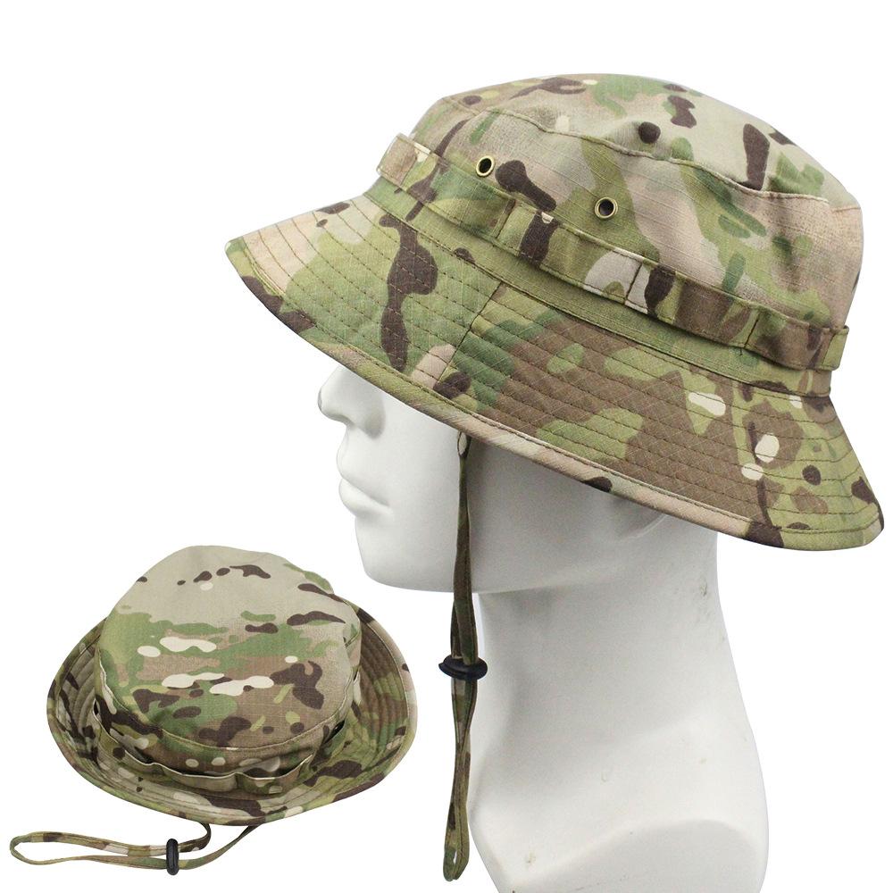 Tactical Camouflage Short Brim Bucket Hat  t Outdoor Uv Protection Fishing Hiking Hunting Hat Sun Shade Cap