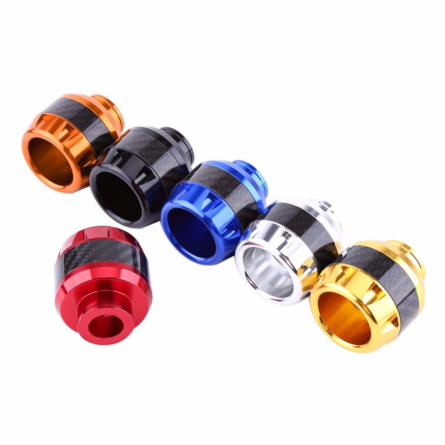 1 Pcs Red & Carbon Fiber Motorcycle Front Fork Frame Sliders Crash Protection Mo