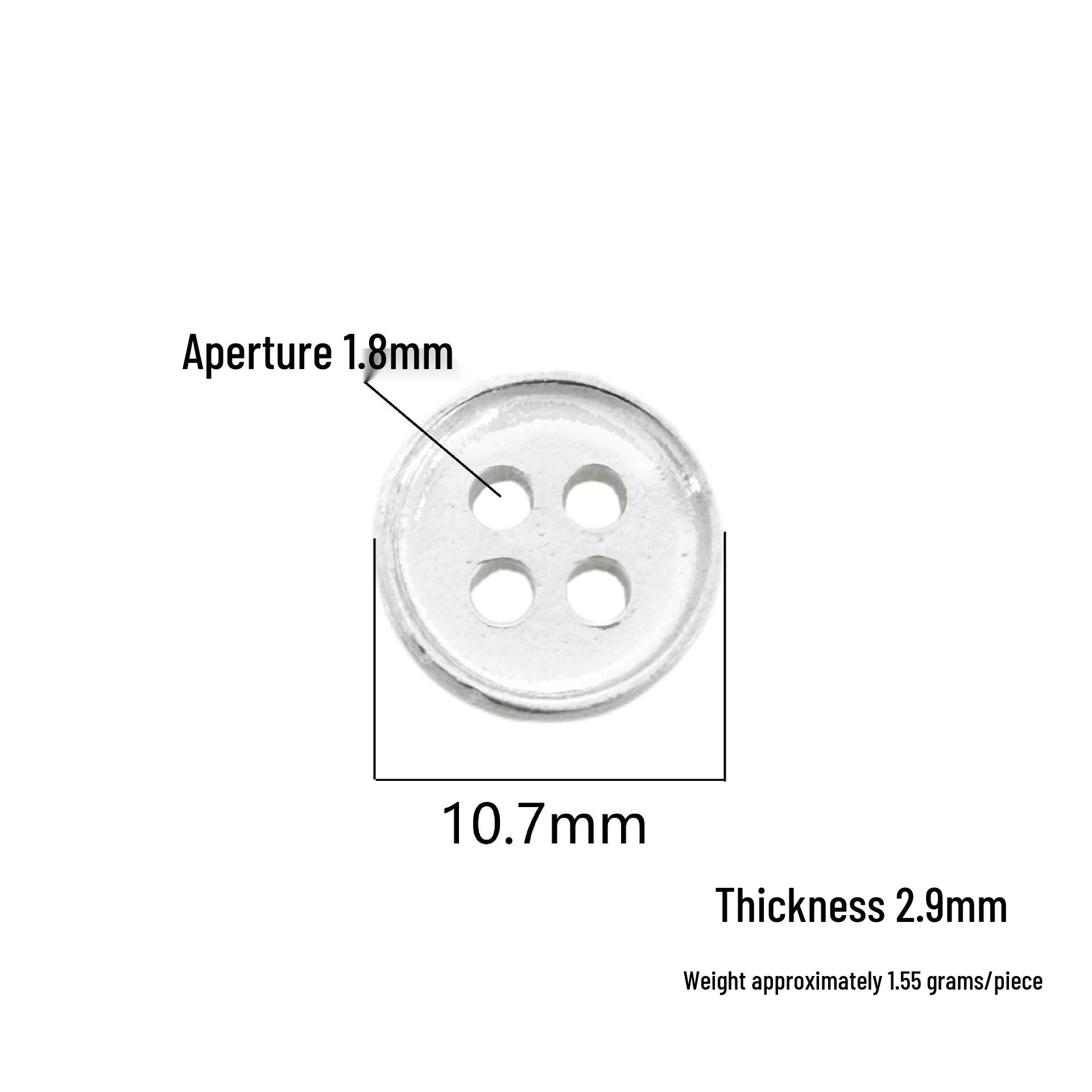 Gold-Plated S999 Sterling Silver Round Button for DIY Crystal Bracelet & Necklace Beading 999 Pure Silver