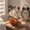Halloween Resin Statue Holding Wine Glass Tabletop Figurine for House Party Decoration