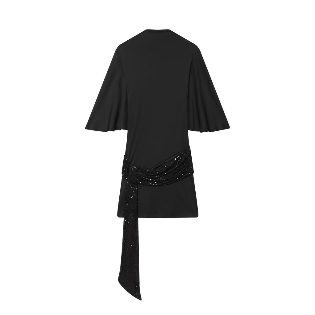 Neues kurzärmeliges rückenfreies Pailletten-Patchwork-Kurzkleid im europäischen und amerikanischen Stil für Damen 4772378