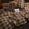 Class A Winter Thickened Milk Velvet 4-Piece Bedding Set: Double-Sided Fleece Duvet Cover, Coral Fleece, Mother and Baby Grade, Warm and Cozy