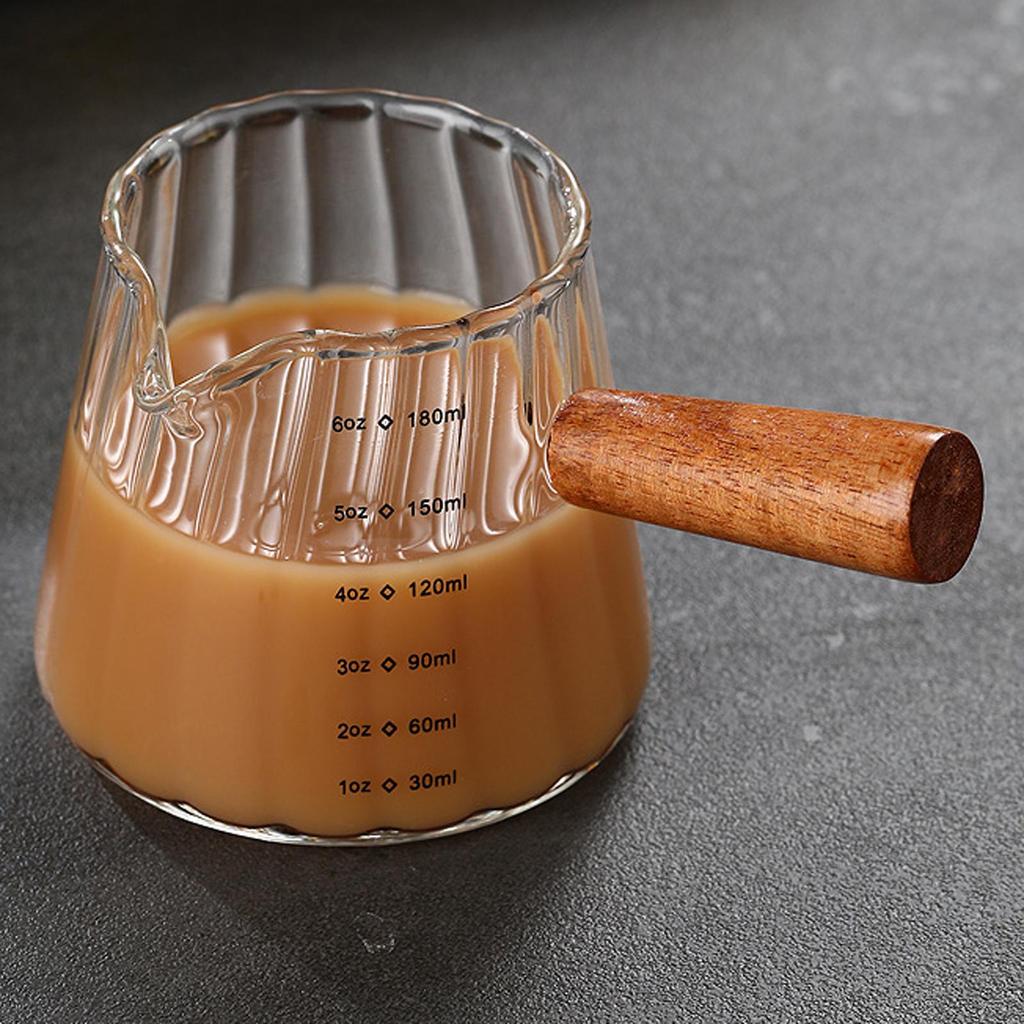 Glass Coffee Milk Mug 16oz Teacup Espresso Measuring Cup for Kitchen Teahouse
