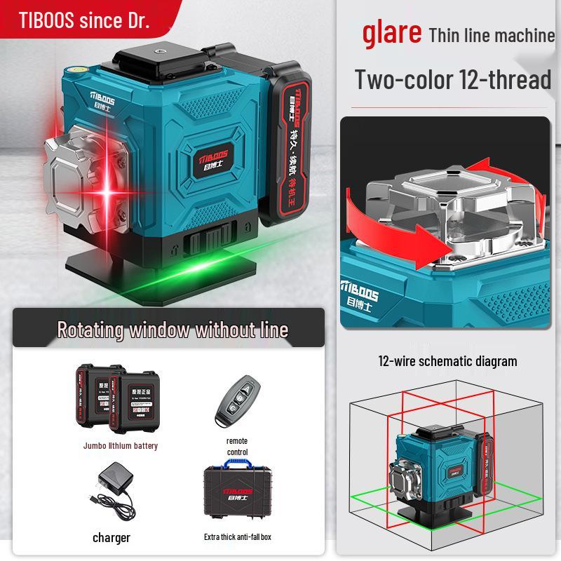 High-Precision Infrared Laser Level with Green & Blue Light for Outdoor Use