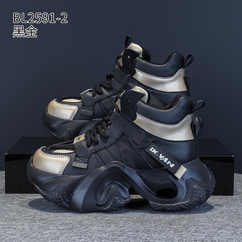 Super fire high-top dad shoes autumn and winter new thick-soled small velvet sports and leisure shoes
