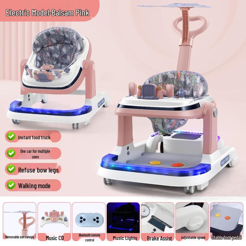 Rechargeable Remote-Controlled Baby Walker Car with Anti-Rollover Safety