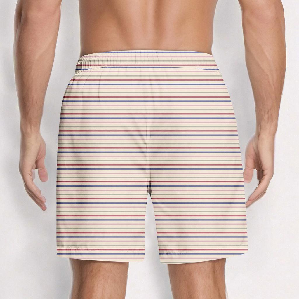 Pánské módní kalhoty na jógu s potiskem a elastickým pasem pro volný čas, plážové šortky