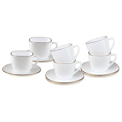 Kaffee-Set 6 Tassen mit Untertassen Kinghoff Opal Kh-1930
