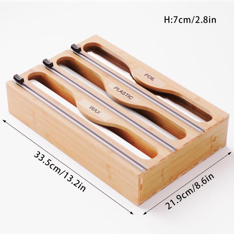 

ZISIZ Magnetic Cling Film Cutter and Multi-compartment Organizer