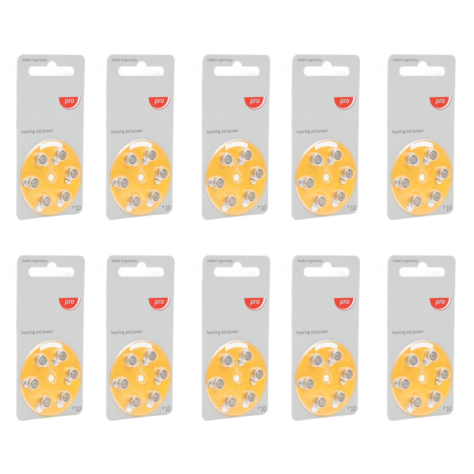 

60 шт. долговечная батарея для слухового аппарата, цинково-воздушная батарея для слухового аппарата ITC e10