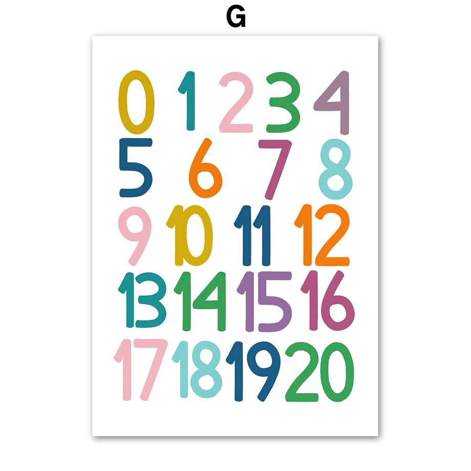 Rainbow Letters Nursery Baby Bedroom Nordic Posters And Prints Wall Art Canvas Painting Wall Pictures For Kids Room Decoration