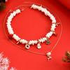 Christmas Necklace For Women With Snowflake And Santa Claus Charms In Zinc Alloy Jewelry Accessory For Holiday Festivities
