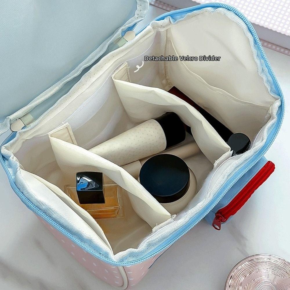 Cloth Toiletry Bag House Shape Fruits Cake Star Dots Cosmetic Storage Bag Handheld Storage Makeup Pouch Bathroom