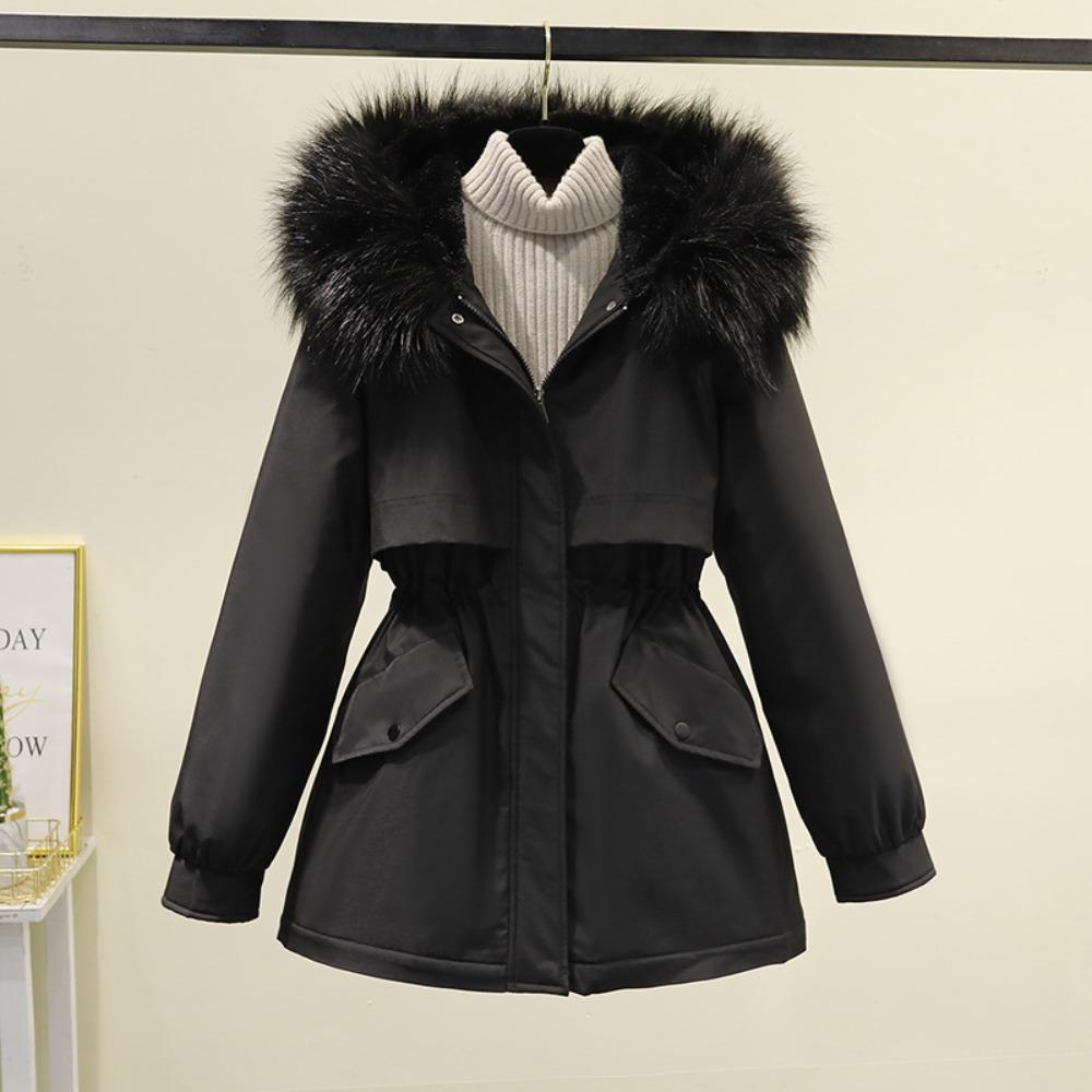 Women's Winter Parka – Short, Loose-Fit Plus-Size Down-Padded Jacket and Velvet-Lined Thick Quilted Jacket