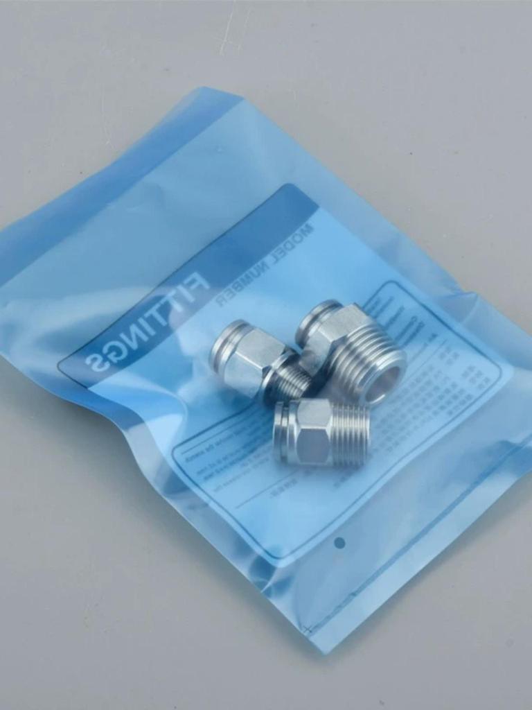 304 Stainless Steel Quick Connect Plug for 1/4" & 1/2" Tube Pneumatic Components, PT/NPT Male Thread