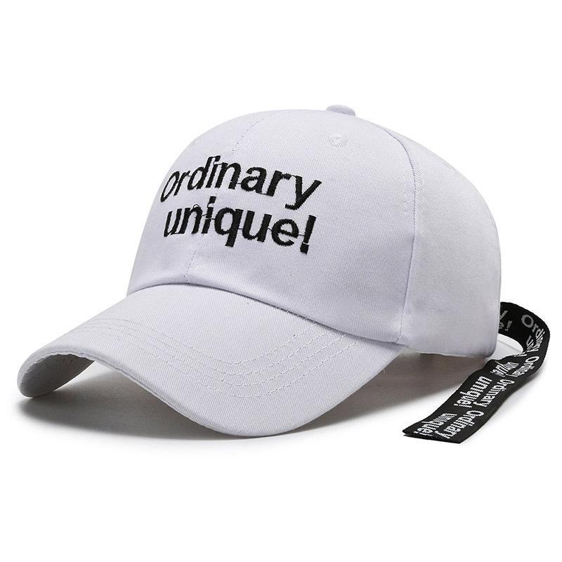 Hat Spring and Autumn New Embroidery Ribbon Baseball Cap Personalized Peaked Hat Outdoor Sun Hat Travel Hat Couple Hat