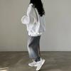 Koreanische Chic Y2k Lose Zip Up Pullover Frauen Herbst Dicken Stil Casual Brief Drucken Kleidung Neue Harajuku High Street Solide tops