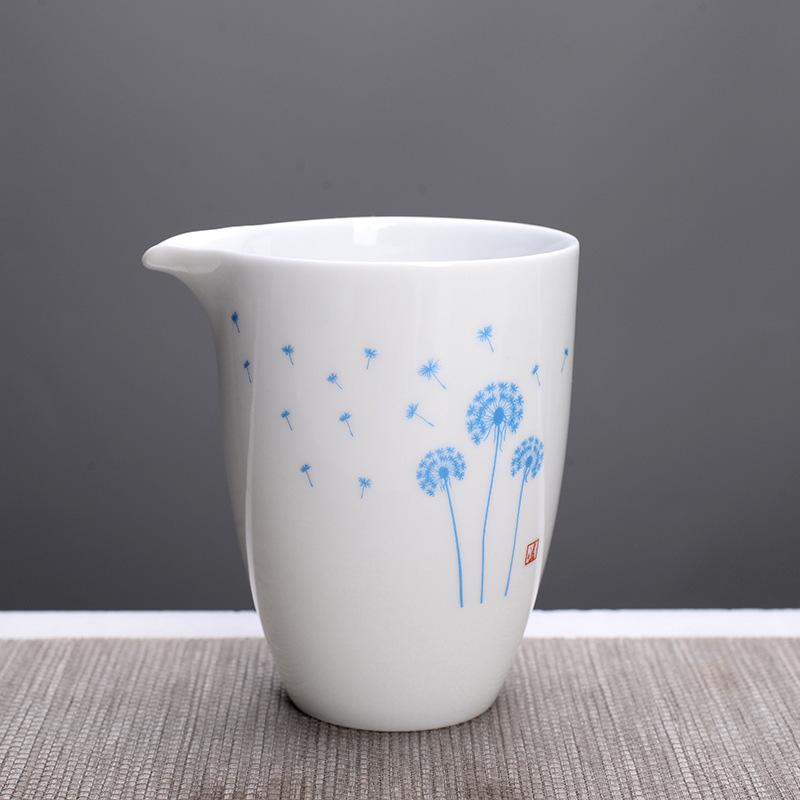 High-quality White Porcelain Fair Cup Teapot Hand Painted Tea Maker Kung Fu Tea Cup Gongdao Mug Teaware 280ml
