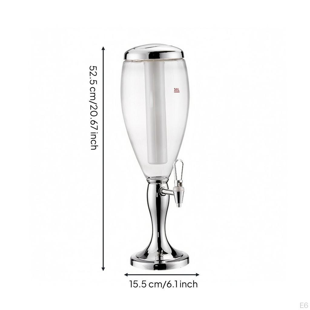 Beer Dispenser with Ice Column Illuminated Clear for Hosts, Home Bar, Parties,