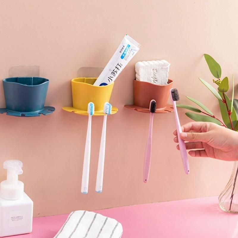 1PCS/Punch-free Razor Storage Rack Bathroom Wall Hanging Brushing Tooth Washing Toothbrush Holder Ra